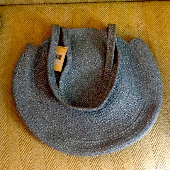 NWT Magid‎ Large round over the shoulder bag blue with LUREX - Picture 1 of 3